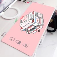 Pink Cute Mouse Pad Cube box Large Game Computer Keyboard Office Table Mat Kawaii Desk for Teen Girls for Home Decor Pure White