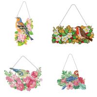 ℡ DIY Diamond Painting Wreath Hanging Pendant Flower Birds Diamond Embroidery Mosaic Art Crafts Kits Home Wall Decor Handmade Gift