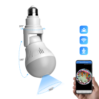 360 Wifi Panorama view Camera Bulb 2MP Panoramic Night Vision Two Way Audio Home Security Video Surveillance Lamp Wifi Camera