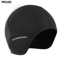 ARSUXEO Mens Cycling Caps Winter Fleece Warm Windproof Outdoor Sports MTB Bike Hats Mountain Bicycle Helmet Liner For Woman