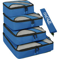 Nylon 4 piecesSet Packing Cubes,Travel Bag Luggage Bag Durable Storage Bag Organizers with Laundry Bag or Toiletry Bag