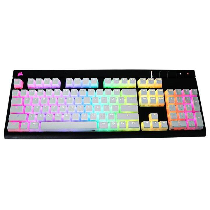 Pudding Pbt Doubleshot Keycap Oem Profile Backlight Keycaps Milk White