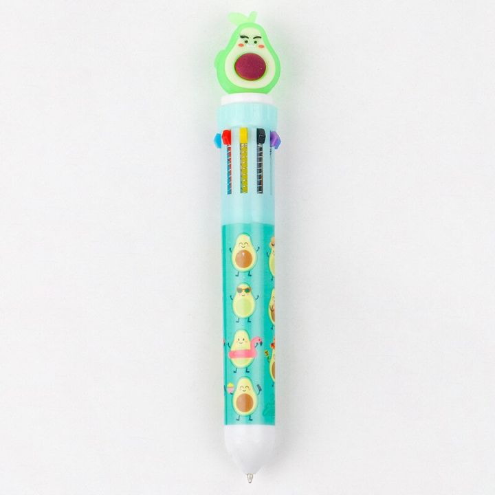 kawaii-avocado-10-colors-ballpoint-pen-school-office-writing-supplies-cute-pens-stationery-office-accessories-gift-prizes-pens