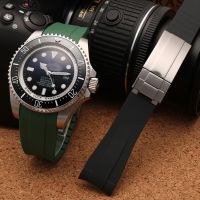 Tali Jam Tangan Silikon เหมาะสำหรับ Rolex ผีน้ำสีเขียวดำน้ำ Longines Kangkas สายนาฬิกาสำหรับผู้ชายโซ่20มม. 21มม.