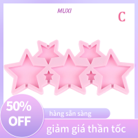 ?【HOT SALE】MUXI แม่พิมพ์ซิลิโคนอมยิ้มและแท่งกลมรูปดาวดอกไม้หัวใจอุปกรณ์ตกแต่งเค้กลูกกวาดแบบแข็งเครื่องมืออบขนมแบบ DIY 1ชิ้น