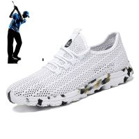 ◐✈ New Men amp; 39;s and Women amp; 39;s Outdoor Golf Sneakers Breathable Mesh Surface Trend Couple Golf Training Shoes Lightweight Golf Sneakers