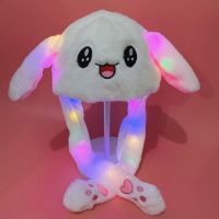 Glowing Plush Moving Rabbit Hat Glowing Hat and Ear Moving Bunny Hat Cosplay Christmas Party Holiday Hat 5-18 Years and Adult