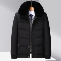 [COD] Dads winter coat with velvet and thick padded jacket middle-aged warm collar down cotton-padded elderly grandfather