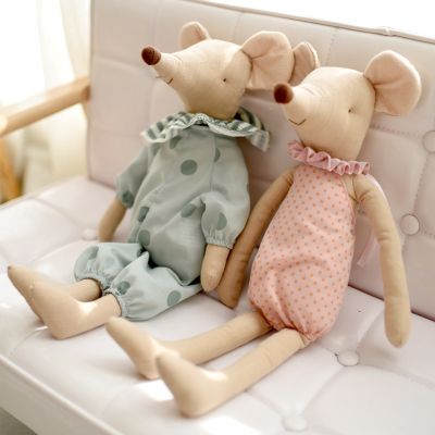 โบว์ผ้าฝ้ายสีชมพูและโบว์สีเขียวสำหรับ Boneka Mainan ตุ๊กตาหนูของเล่นสำหรับเด็กเล็กและน่ารัก