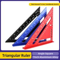 Woodworking Measuring Tools 7 quot; Metric/Inch Aluminum Alloy Triangular Ruler Multi Color Carpentry Gauges Protractor Square Rulers