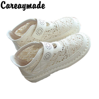 Careaymade-Summer sandals,ankle short boots, reticulated lace retro literature and art soft sole comfortable womens shoes
