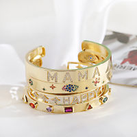 Luxury Zircon Crystal Hollow Gold Alloy Bangle celet For Women Classic Star Evil Eye celets Rhinestone Mothers Day gift