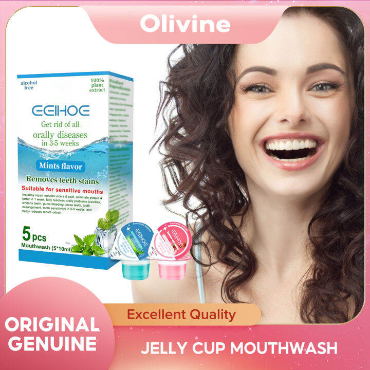 EELHOE Disposable Mint Flavor Clean Mouth Jelly Cup Mouthwash Oral