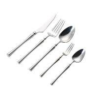 30Pcs Shiny Dinnerware Set 18/10 Stainless Steel Mirror Silver Cutlery Set Tableware Set Drop Shipping