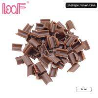 Loof 100ชิ้นปลายเล็บเคราตินชิปฟิวชั่นรูปตัวยูสำหรับแคปซูลเครื่องมือที่ยืดผม