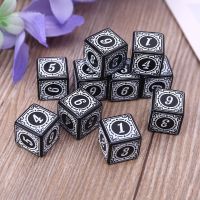 10ชิ้น D6 Polyhedral ลูกเต๋าตารางขอบตัวเลข6ด้านลูกเต๋าลูกปัดตารางเกมกระดานสำหรับบาร์คลับพรรค