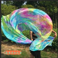 【YD】 New Belly tie-dye real Silk Veils nice Gradient Hand-Scarf for Dancing Performance girls women