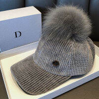 HT006 Autumn Winter Hip Hop Felt Baseball Cap Women Thick Warm Bone Snapback Hat Female Fashion Polyester Fur Pom Pom Hats