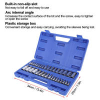 34pcs Impact Inner Hex Bit Socket Set 1 / 2in 1 / 4in 3/8in Nut ประแจไดร์เวอร์