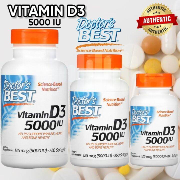 ♬vitamin D3 5000 Iu Doctor's Best 5000iu 125 Mcg 180 360 Or 720 