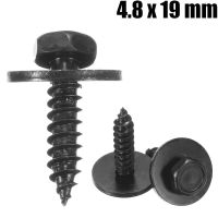 、‘】【； Car Self Tapping Tapper Screws And Washer 4.8 X 19 Mm Black 8Mm Hex Head Self Tapping Tapper Screws For BMW Repair Screws