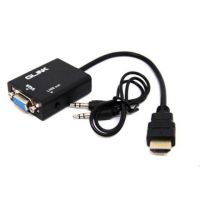 HDTV สายแปลง HDMI to VGA พร้อม เสียง Audio HD Glink GL-021 สายแปลง HDMI TO VGA มีช่องต่อเสียง Converter Adapter With 3.5mm Audio port