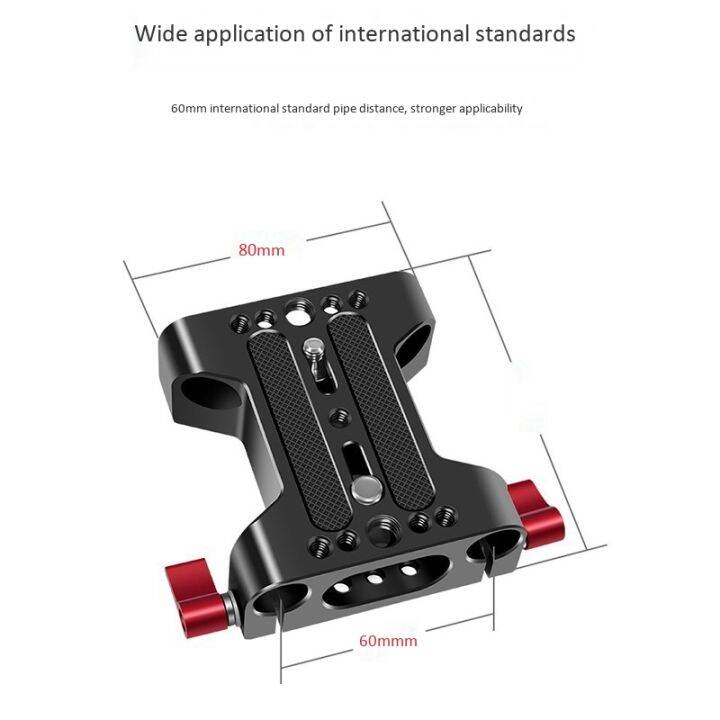 2x-multifunction-camera-base-plate-with-15mm-rod-rail-clamp-for-dslr-camera-shoulder-rig-support-accessories