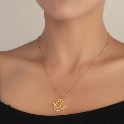Peace Dove Cross Pendant Necklaces for Girls Women Holy Spirit Dove Choker Love and Peace Jewelry Gift
