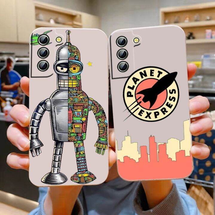 yellow-peach-flavor-funny-futura-robot-bender-สำหรับเคสโทรศัพท์-samsung-galaxy-s22-s21-s20-pro-fe-s10-note-20-10-plus-ultra-liquid-rope-cover