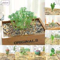 อุปกรณ์เสริมสีเขียว ANTONIORA6ต้นไม้เทียมปลอมบ้านอุปกรณ์ตกแต่งสวนฟล็อคกิ้ง Succulents ดอกไม้