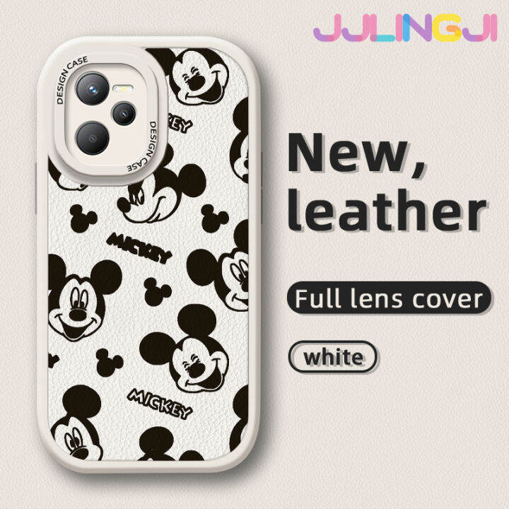 jlingji-เคสสำหรับ-realme-c35-c31-narzo-50a-prime-เคสกระแสแฟชั่นลายมิกกี้เมาส์ใหม่โทรศัพท์ดีไซน์ด้านข้างดีไซน์ใหม่หนังฝาครอบ-lensa-kontak-กล้องบางป้องกันเคสกันกระแทก