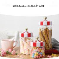 Happylily【⚡️Fast shipping⚡️】Carousel Sealed Can Storage Jars Moisture-proof Transparent Glass Candy Cookie Coffee Seal Tank Storage Tanks Dispen