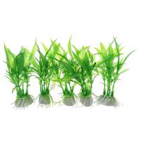 Fish Tank Aquarium Ornament Plants, Pack of 5pcs Green