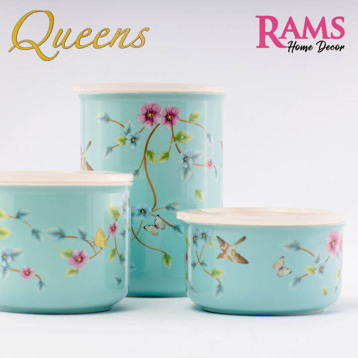 Queens 6 Pcs Ceramic Canister Set / Color King Canister Set / Spice
