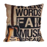 【hot】✧ Personality Flax Cushion Cover Music Words Sofa Bed Cars Decoration Throw