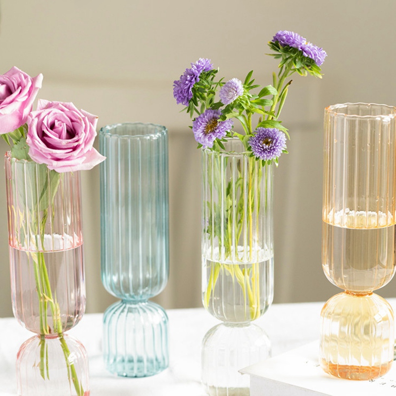 Glass Flower Vase Hydroponic Plant Nordic Bottle Transparent Living Room Decor 