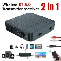 2 IN 1 Bluetooth 5.0 Audio Transmitter Receiver KN321 3.5mm Wireless Adapter Stereo Audio Dongle For T V Car /Home Speakers