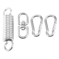 Stainless Steel Swivel Mount Chain with Carabiners and Spring, 1000Lbs Capacity for Heavy Bag, Gym Swing, Hammock