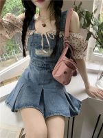 【HOT】❆✷❅ S-5XL Oversized Denim Skirts Ripped Y2k School Street Kawaii Spaghetti Straps Dresses