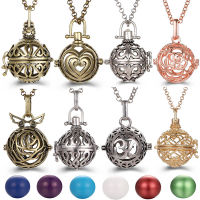 Charm เม็กซิโก Chime Hollow Angel Wings Vintage สร้อยคอเครื่องประดับ Music Ball น้ำมันหอมระเหย Christ Cross 3D สไตล์การตั้งครรภ์สร้อยคอ-GONGXI