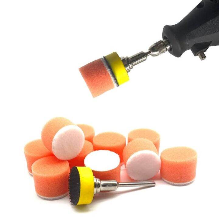 11-pcs-mini-car-foam-drill-polishing-pad-kit-hook-and-loop-1-inch-25mm-detail-sponge-wool-waxing-buffing-pads-with-backer-adhesives-tape