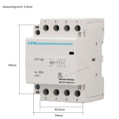 :{”》: คอนแทค AC 4P 32A ของใช้ในครัวเรือน110V 24V 220V 240V 400V ~ 4NO 4NC 3NO1NC ราง Din 50/60Hz 35Mm CT1-63