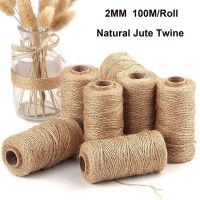 【YD】 2MM 100M/Roll Jute Twine Crafts String Rope for Wrapping Packing Wedding