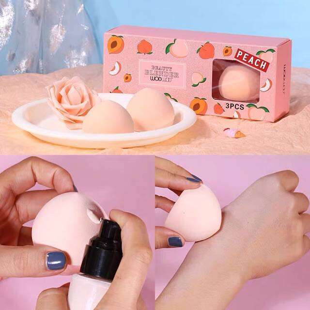 beauty-blender-peach-3pcs-เซตฟองน้ำลูกพีช-3-ชิ้น