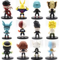 12ชิ้น/เซ็ตอะนิเมะฮีโร่ของฉันสถาบันการศึกษา Izuku Midoriya Shouto Todorok URARAKA Bakugou Katsuk Hero Academ ของเล่นโมเดลพีวีซี