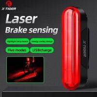 X-Tiger Cycling Laser Tail Light Smart Bicycle Rear Light LED Riding Taillight 5 Mode Double Bracket With Auto Brake Sensor