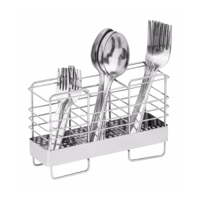 Spoon-fork holder Stainless steel floor type 304 - shiny stainless