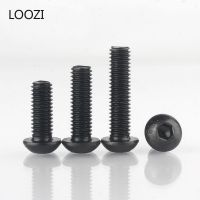 10/20/50pcs ISO7380 Black Grade10.9 M2 M2.5 M3 M4 M5 M6 Hex Hexagon Socket Round Pan Button Head Mushroom Allen Bolt Screw Nails Screws  Fasteners