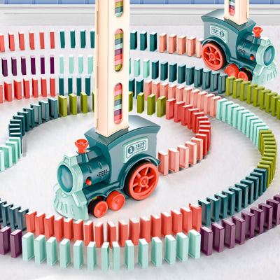 ⭐️พร้อมส่ง⭐รถไฟของเล่น รถไฟตั้งโดมิโน่อัตโนมัติ บล็อกเกมของเล่น เกมรถไฟ ของขวัญเด็ก