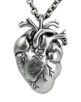 New fashion Gothic punk   pleated Oddities Anatomical Heart Necklace Realistic Pendant necklace for men and women Fashion Chain Necklaces